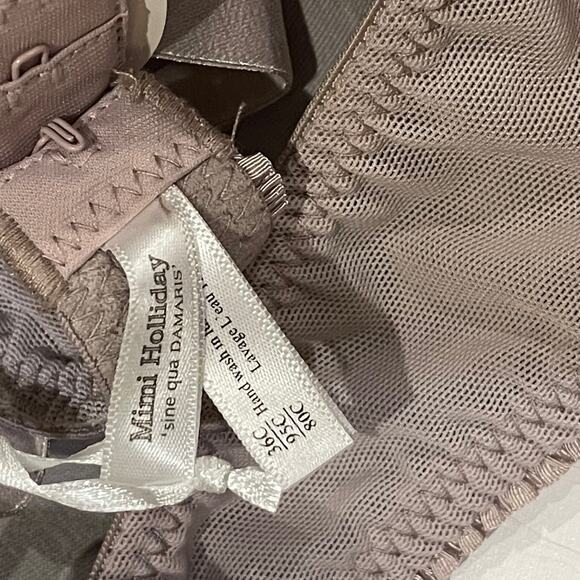 NEW Mimi Holliday 36C Silk Chiffon Balcony Bra Lingerie Polka Dot Damaris Bows - Picture 9 of 12